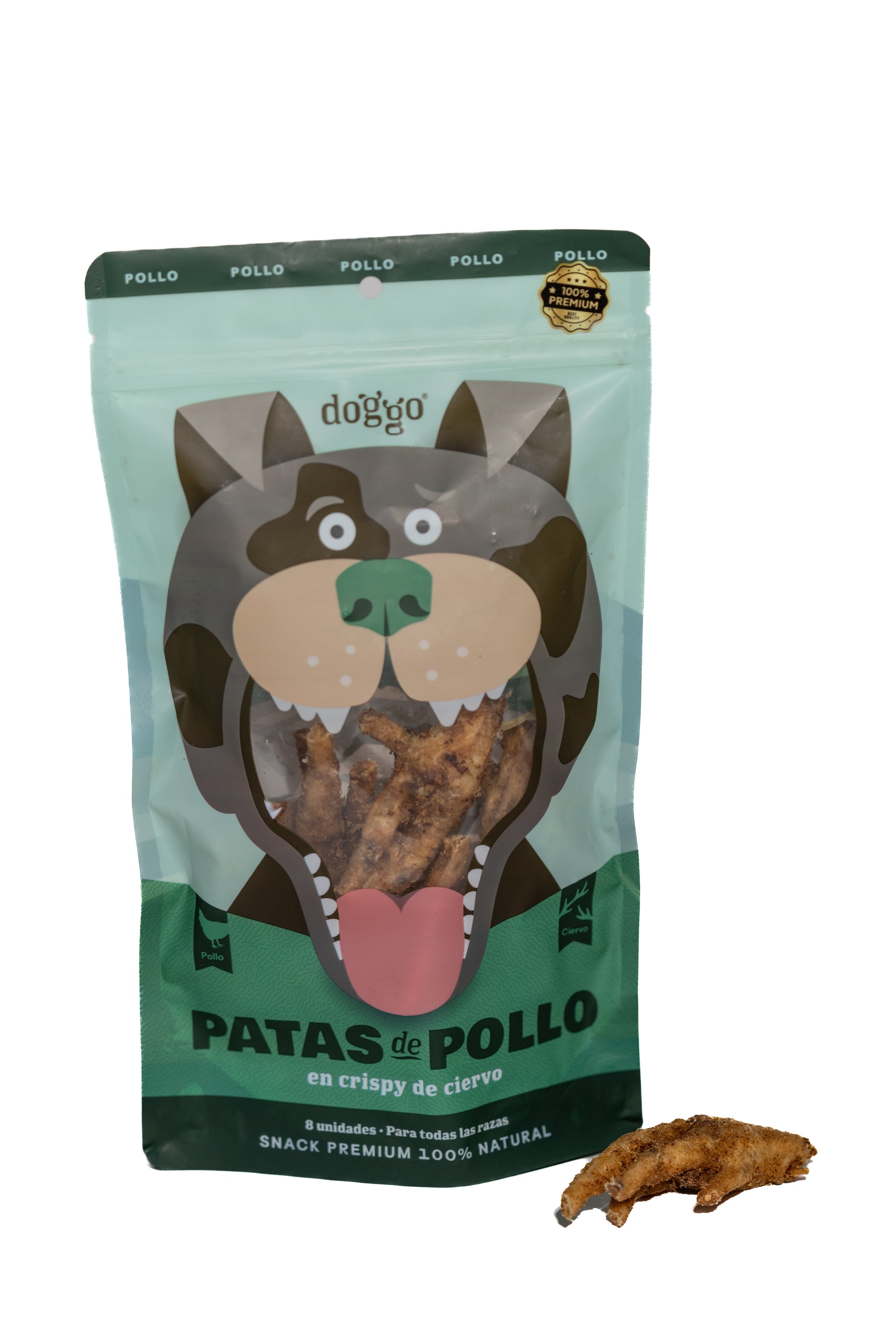 Snack para Perros 100% Natural - Patas de Pollo en Crispy de Ciervo