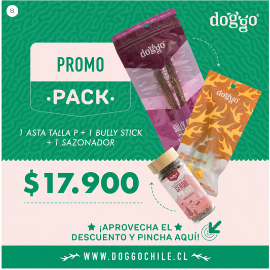 Pack Snack para Perros - Asta Pequeña, Bully Stick y Sazonador