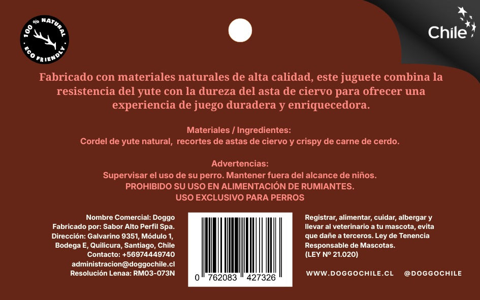 Mordedor para perros Nudo natural de Asta