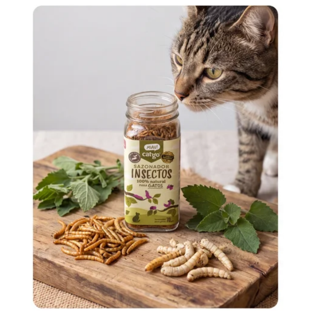 Snack Natural Sazonador Insectos para Gatos